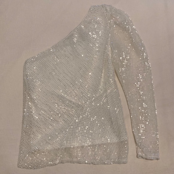 Zara sequin one shoulder top - Picture 2 of 2